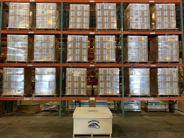 One half pallet of Arctic Express Gel Packs can equal up to 18 pallets of traditional gel packs